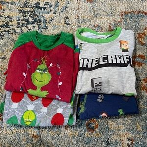Grinch Pajamas Set, Minecraft Pajamas Set, Boys, Size M, Size 8